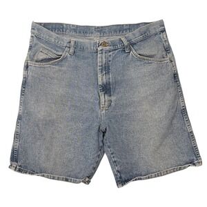 Wrangler Mens Jorts Denim Shorts 36 Light Wash Blue Jean Shorts Vintage